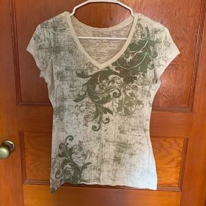 Y2K green and white top